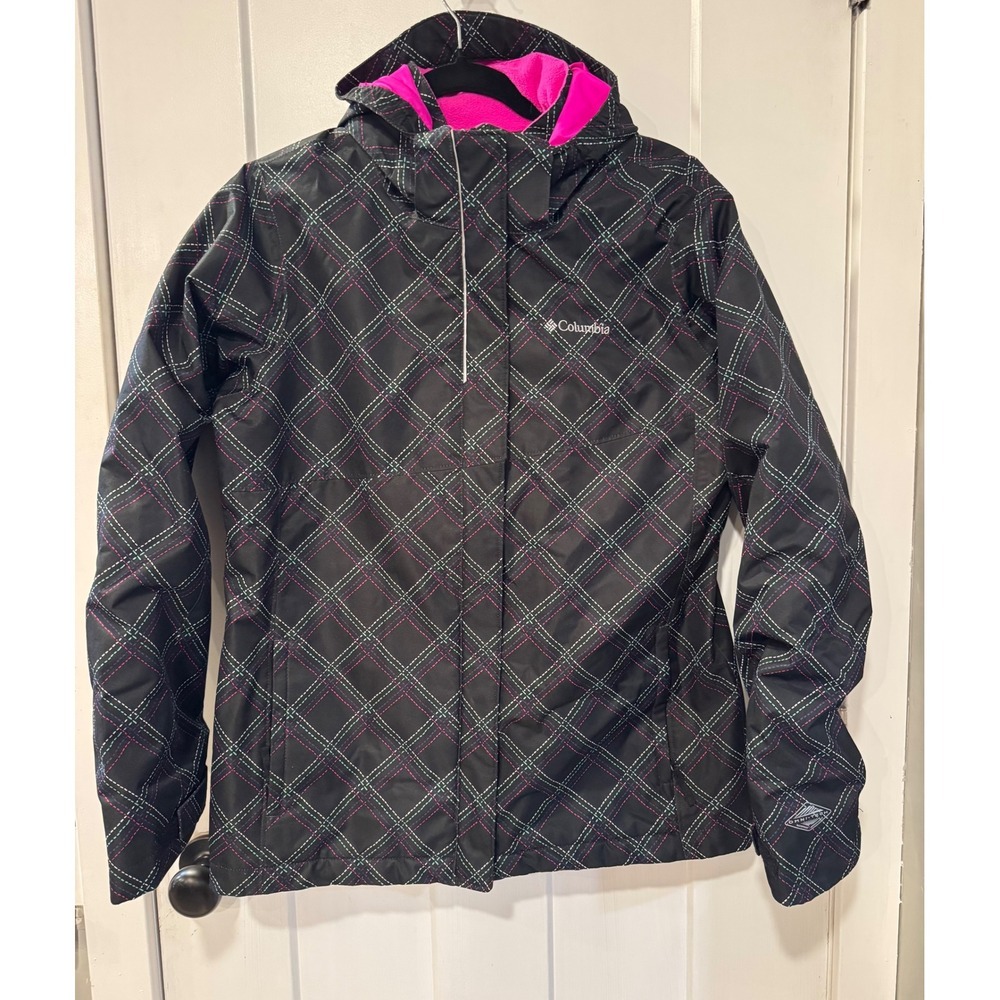 Columbia Girls Interchange Jacket Omni Tech SHELL ONLY Pink Plaid Size XL 18/20